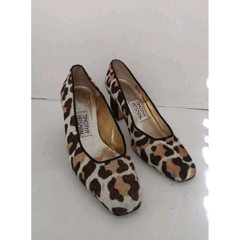 Timothy Hitsman‎ Classic Pump Shoes Animal Print Leather Non Slip Sole size 6M